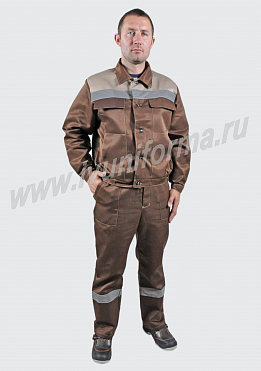 Костюм рабочий мужской с СВП арт. Р-02-33-ГР